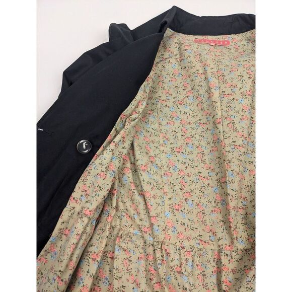 Manoush Anthropologie Black Overcoat Jacket Small Large Buttons Pockets Size 38 - Picture 11 of 13